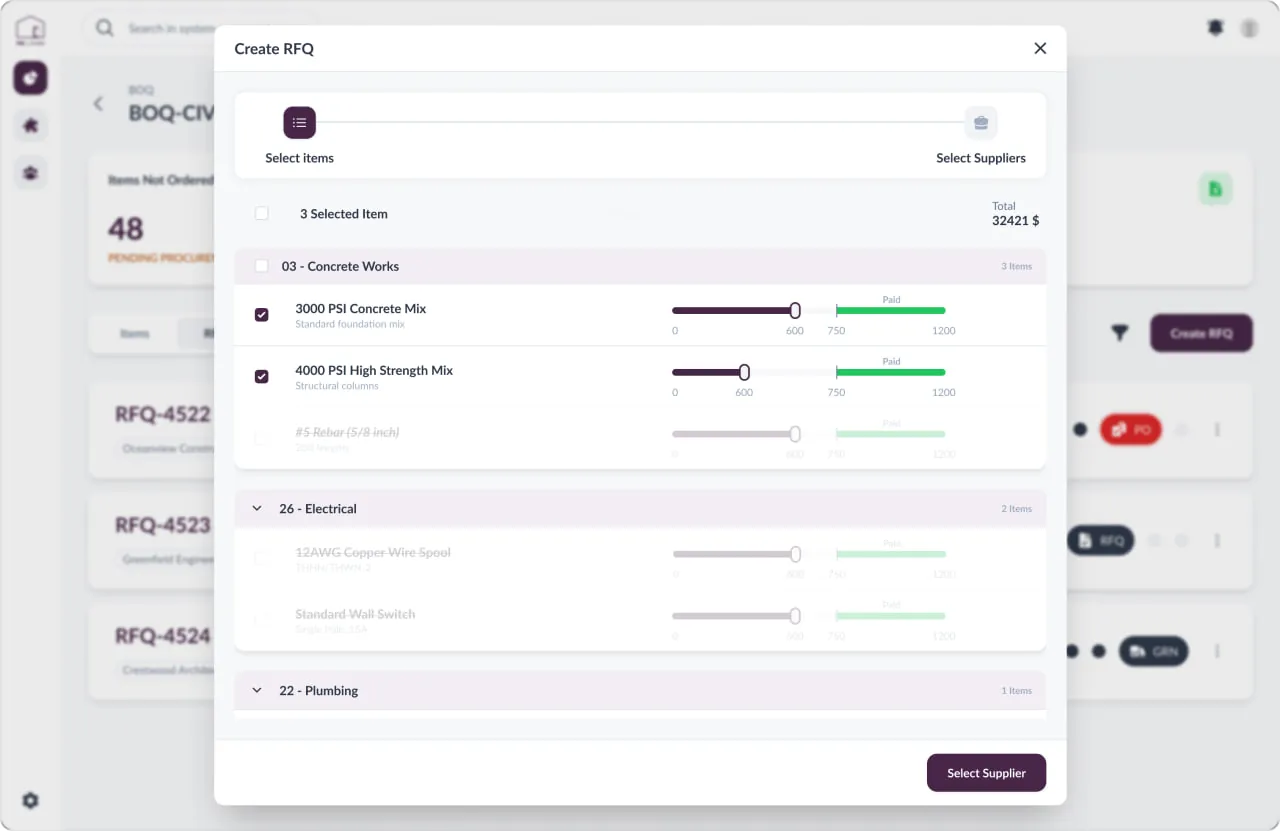 Procurement system — screen 4 of 4